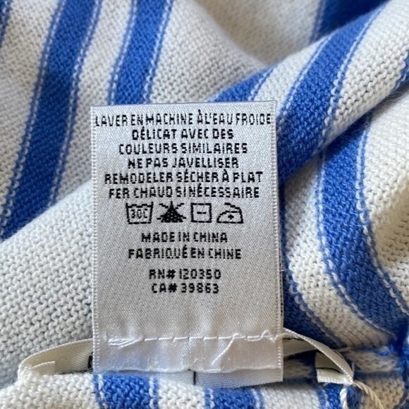 Caroline Grace Stripe Tassel Cashmere Blend Knit Poncho Shrug Topper White Wave - Picture 11 of 14